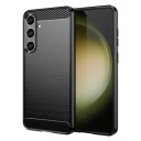 Samsung Galaxy S24+ Børstet TPU Deksel Karbonfiber Svart