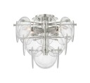 Loire Tiered Flush Mount Polished Nickel/Clear Glass M