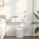  Vegghylle med skuffer hvit 60x25x15 cm konstruert tre 8721158649720