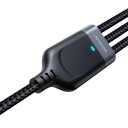 Joyroom 3-i-1 USB-kabel 30 cm med USB-C, Lightning og Micro USB - Svart