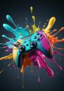 Vibrant Gaming Splash Plakat / 30x40