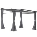 Vannavvisende pergola med solskjerm mørkegrå