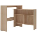  Barbord med 2 bordplater 130x40x120 cm eik 8718475796701