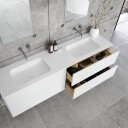 Pulcher Mood 180D Soft - Baderomsmøbel 180x46 cm, Mathvid m/ SolidTec® vask