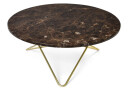 Ox Denmarq O Table salongbord marmor brun, messingstativ