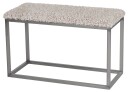 Skinnwille Palle stool L Lumme Faux fur/Steel 80x35x50 Sand/Steel