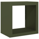Vedstativ grønn 60x40x60 cm stål
