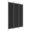 vidaXL Romdeler 3 paneler svart 150x220 cm stoff