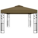 vidaXL Paviljong med dobbelt tak 3x4 m gråbrun 180 g/m²