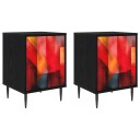 vidaXL Nattbordskap HEESCH 2 stk. Svart eik 36 x 33 x 51 cm