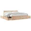  Sengeramme med madrass 200x200 cm heltre furu 8721102672347
