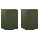 vidaXL Planteholder 2 pcs Olivengrønn 40 x 40 x 60 cm Stål