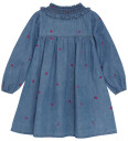 Minymo Ombre Blue Kjole Ls W. Emb 104