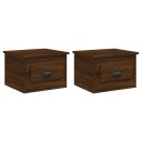 vidaXL Veggmonterte nattbord 2 stk brun eik 41,5x36x28 cm