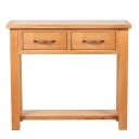 vidaXL Konsollbord med 2 skuffer 83x30x73 cm heltre eik