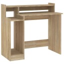 vidaXL Skrivebord med LED-lys sonoma eik 97x90x45 cm konstruert tre
