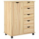 vidaXL Rullende skap med hjul Brun 63,5 x 39 x 79 cm Massiv furu