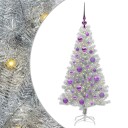  Juletre med 150 LED med stativ sølv 120 cm PET