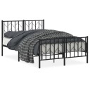 vidaXL Sengeramme i metall med hode- og fotgavl svart 120x190 cm 8721012249851