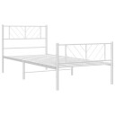 vidaXL Sengeramme i metall med hode- og fotgavl hvit 90x200 cm 8721012190184