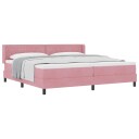  Boksfjær Seng med hodegjerde Rosa 200 x 200 cm Fløyel