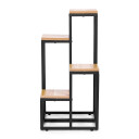 Blomsterstativ, blomsterhylle, dekorasjoner, 4 hyller, metall MDF, lys valnøtt ModernHome