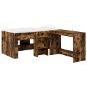 Barneseng med skrivebord Røkt Eik 80 x 160 cm Konstruert tre