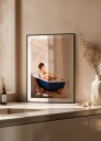 Bathtub Drinks: Pinup Girl Drinking In Bathroom Plakat Plakat / 21x30cm