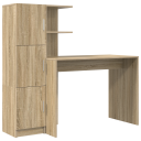  Skrivebord med lagring 2 pcs Sonoma eik 102 x 50 x 124 cm