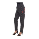 Dolce & Gabbana Black Polka Dot Sicily Crystal Pants Svart S