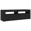 vidaXL TV-benk med LED-lys svart 120x35x40 cm