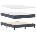  Box Spring Seng med Madrass Mørkegrå 140x200 cm Fløyel
