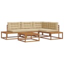 vidaXL Utendørs sofa sett Naturlig og Beige