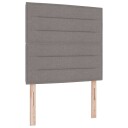  Box Spring Seng med Madrass & LED Taupe 90x200 cm Stoff