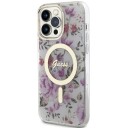 Guess Gjennomsiktig Hardcase med Blomsterdesign til iPhone 14 Pro Max 6,7" MagSafe