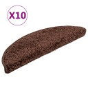 vidaXL Trappematter 10 stk 56x20 cm brun