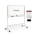Dobbeltsidig whiteboard på hjul – magnetisk whiteboardtavle for kontor, skole og hjem
