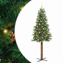  Slim juletre med 300 LED grønn 210 cm PVC og Massivt Furu tre