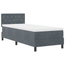 Box Spring Seng med Madrass Mørkegrå 80x200 cm Fløyel