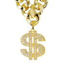 Boland Party Partners Fet Gullkjede med Dollartegn One size 64299