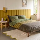 Beddinghouse Stripet dobbelt sengetøy 200x220 cm   Grønt sengesett i 100% ranforce bomull   Jonah Beddinghouse sengetøy