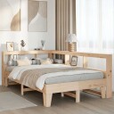  Seng med bokhylle uten madrass 120x200 cm heltre furu