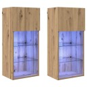  Vegghengte TV skap 2 pcs Artisan Eik 40,5 x 30 x 90 cm