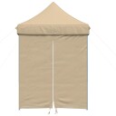  Sammenleggbart partytelt pop-up med 4 sidevegger beige 4004999