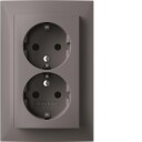 Hager Stikkontakt 47911616 2-Veis, Innfelt, For Veggboks, S.1 Antrasitt