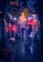 Tokyo Blue Rain Plakat / 70x100cm