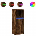  Skjenk med LED røkt eik 38x34x100 cm konstruert tre 8721102967351