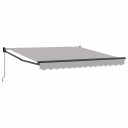  Manuell Uttrekkbar Markise Lys Grå 300x250 cm  Markise Erstatningsstoff for 3x2,5 m Ramme Lys Grå