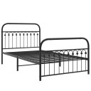  Sengeramme i metall med hode- og fotgavl svart 107x203 cm 8721102645037
