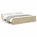  Sengeramme med skuffer sonoma eik 180x200 cm konstruert tre 8721102619274